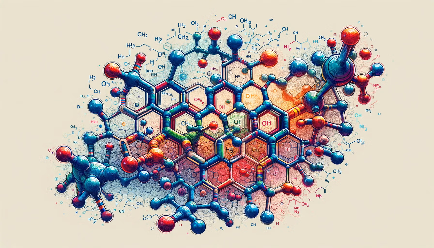 artistic representation of 5-htp chemical structure
