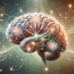An artistic representation of the brain being impacted by the nootropic effects of ashwagandha.