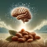 the nootropic benefits of cocoa depicted in artistic image with a brain and neurotransmitters