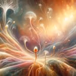 An artistic representation of the nootropic effects of cordyceps on neurotransmitters