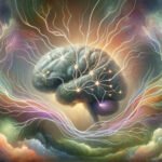 An artistic interpretation of neural connections in the brain being enhanced by the nootropic compound of horny goat weed.