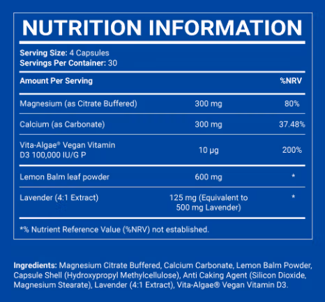 noocube sleep upgrade ingredients label