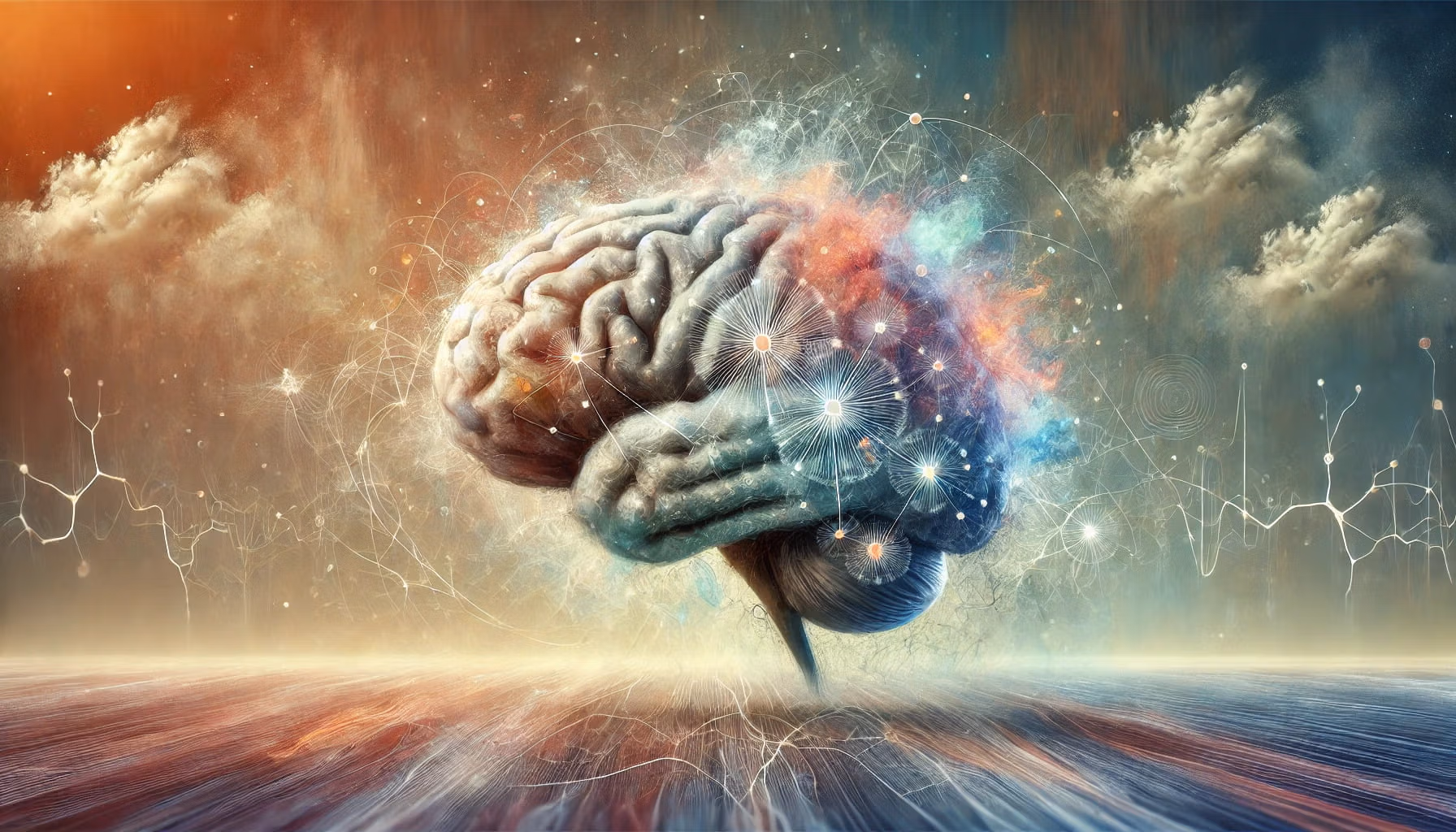 An artistic representation of the brain being enhanced by tremella fuciformis.