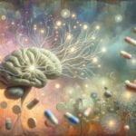 An artistic representation of vitamin B12 and it's nootropic effects on cognition.