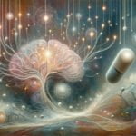 An artistic representation of nootropic effects on the brain from vitamin b1.