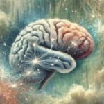 A depiction of the brain being enhanced by vitamin e.