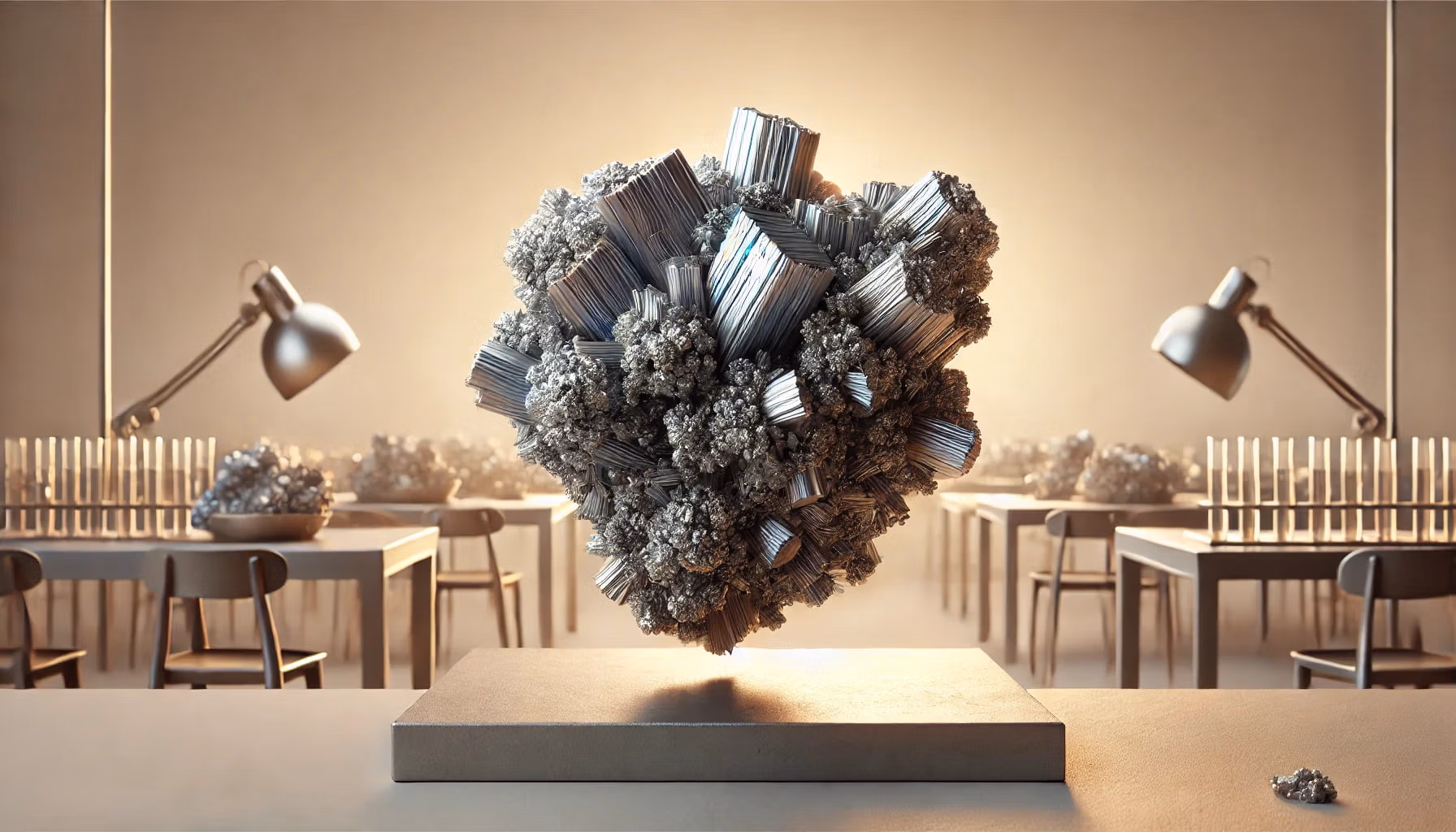 A photorealistic image of zinc as a trace mineral.