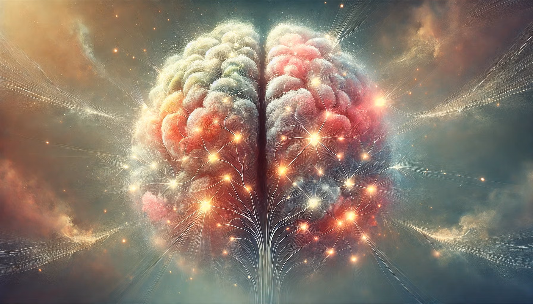 An artistic representation of the brain's neurotransmitters being lit by zinc nootropic.